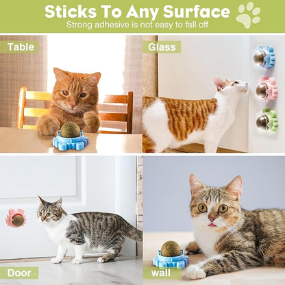 Catnip Balls Catnip Ball Toys Including 4 Pieces Suitable for All Breeds of Cats Relieve Anxiety