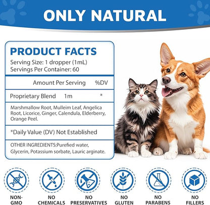 Kennel Cough Herbal Drops for Dogs &amp; Cats,Dog Cough Treatment,Dog Cough Suppressant,Kennel Cough for Dogs,Coughing Treatment Liquid,Cough Treatment for Cats,Natural Cough Supplement for Cat