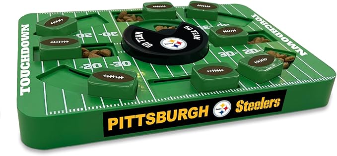 Pets First NFL Pittsburgh Steelers Large Puzzle Toy, New Size, Interactive Dog Treat &amp; Slow Feeding Toy