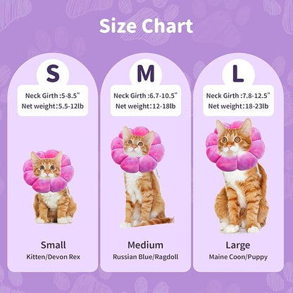 Dog Cat Surgical Recovery Cone Dog Protective Collar, Pet Recovery E-Collar Soft Neck Cone to Stop Licking Wound for Cats &amp; Kittens Small Dog After Surgery