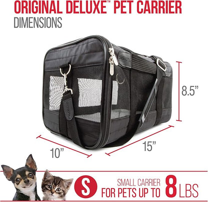 Sherpa Original Deluxe Travel Pet Carrier, Airline Approved &amp; Guaranteed On Board - Black, Small