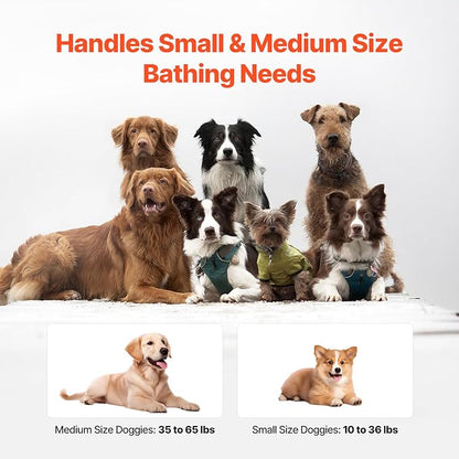 VEVOR Portable Dog Bathtub, Elevated &amp; Foldable Space-Saving Pet Shower Station with Efficient Drainage, Bathing Tub for Washing &amp; Grooming Small and Medium Size Dogs and Cats Indoor &amp; Outdoor, Grey