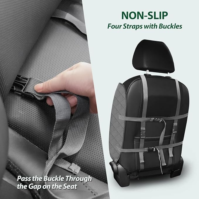 Dog Car Front Seat Cover with Side Flaps &amp; Buckle Straps for Pet, 100% Waterproof 600D Oxford Single Seat Protector Heavy Duty Quilted Scratch Proof, Universal Size for SUV Truck, Grey