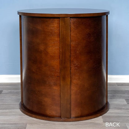 THE REFINED FELINE Purrrrfect End Table Cat Bed Cave in Mahogany Brown, Multipurpose Wood Cat Furniture Nightstand, Easy to Clean Covered Cat Bed with Replaceable Scratching Post &amp; Washable Cushion