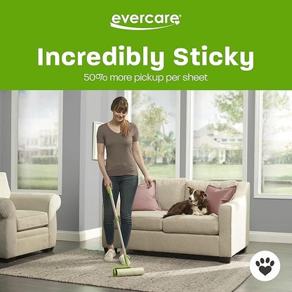Evercare 10” Mega All-Purpose Pet Hair Lint Roller Refill, 50 Sheets – Sticky Roller for Pet Hair, Cat &amp; Dog Hair Remover, Lint Remover, Pet Hair Remover for Furniture, Clothing &amp; Cars