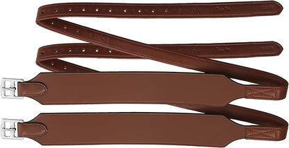 Exion Wide Stability Stirrup Leathers for English Saddles | Premium Cowhide Leather | Enhanced Leg Stability &amp; Comfort | Sizes: 48" to 62"
