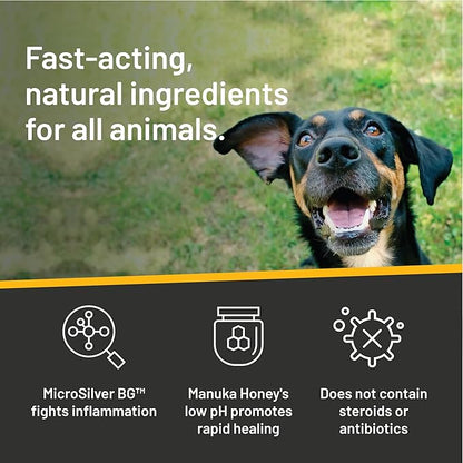 Absorbine Silver Honey Rapid Ear Care Vet Strength Ear Rinse, 4oz, Manuka Honey &amp; MicroSilver BG, Safe for Dogs &amp; Cats