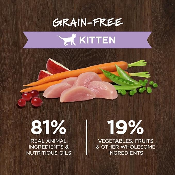 Instinct Original Kitten Dry Cat Food, Raw Coated Kibble, High Protein, Grain Free Recipe - Real Chicken, 4.5 lb. Bag