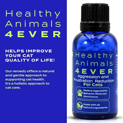 HealthyAnimals4Ever HA4E - Calming Tablets for Stressed and Aggressive Cats - Reduce Cat Aggression &amp; Promote Relaxation - All-Natural, Homeopathic Remedy - 300 Tablets