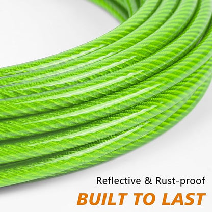 XiaZ 20FT Tie Out Cable for Dogs, Dog Leads for Yard Chew Proof, Heavy Duty Pet Tie Out Cable for Large Dogs Up to 250lbs,Durable Dog Runner Tether Line for Outdoor,Yard