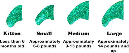 40 Pack Soft Nail Caps for Cat Claws Seafoam Glitter Medium