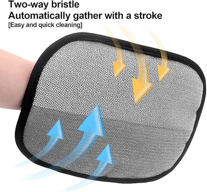 2025 New Upgraded Electrostatic Pet Hair Removal Gloves - Reusable Cat Hair Remover &amp; Dog Hair Removal Mitt with Elastic Cuff &amp; Finger Loops for Furniture, Bedding, Car (1pcs)
