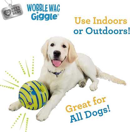 Wobble Wag Giggle Ball | Rolling Enrichment Toy for Fun Playtime, Interactive Play for Indoor or Outdoor, Keeps Dogs &amp; Puppies Large, Medium or Small Busy &amp; Moving, As Seen on TV | Pack of 1