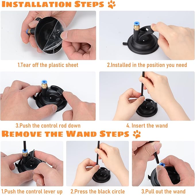 Cat Feather Toys, 10PCS Toys with Super Suction Cup, 2PCS Detachable Wand &amp; 6PCS Replacement Teaser Refills, Interactive Indoor Cat Play