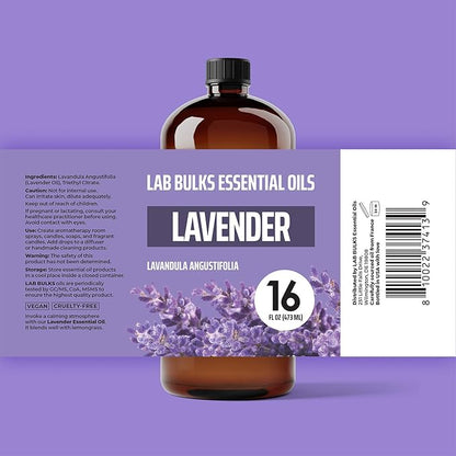 Lavender Essential Oil 16 oz Bottle for Diffusers, Candles, &amp; Home – Aromatherapy Oil 1 Pack