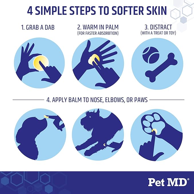 Pet MD Dog Paw Balm - 3-in-1 Paw, Nose/Snout, &amp; Elbow Moisturizer &amp; Paw Protectors for Dogs - 2 oz Paw Wax with Shea Butter, Coconut Oil, &amp; Beeswax