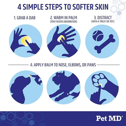 Pet MD Dog Paw Balm - 3-in-1 Paw, Nose/Snout, &amp; Elbow Moisturizer &amp; Paw Protectors for Dogs - 2 oz Paw Wax with Shea Butter, Coconut Oil, &amp; Beeswax
