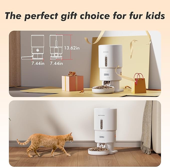 Automatic Cat Feeder - 5L Anti-Clog Cat Food Dispenser with Freshness Preservation, 1-6 Meals/Day, Programmable Portions, 10s Voice, 180-Day Battery Life, Auto Pet Feeder for Multi Cats &amp; Dogs