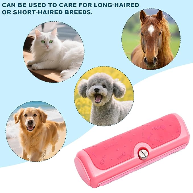 Professional Deshedding Brush for Pets – Grooming Brush for Dogs, Cats &amp; Horses – Shedding Control Comb to Reduce Pet Hair – Ergonomic, Easy Clean Pet Hair Remover Tool