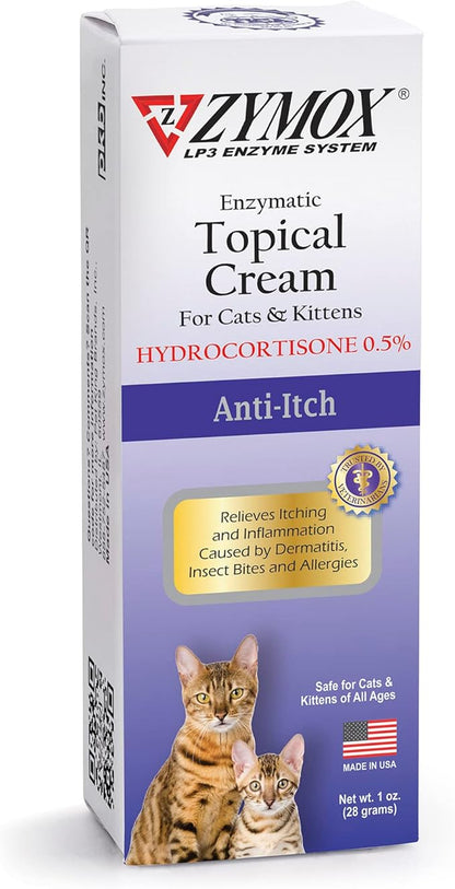 Zymox Cat &amp; Kitten Topical Cream w/ .5% hydrocortisone - 1 oz. Tube