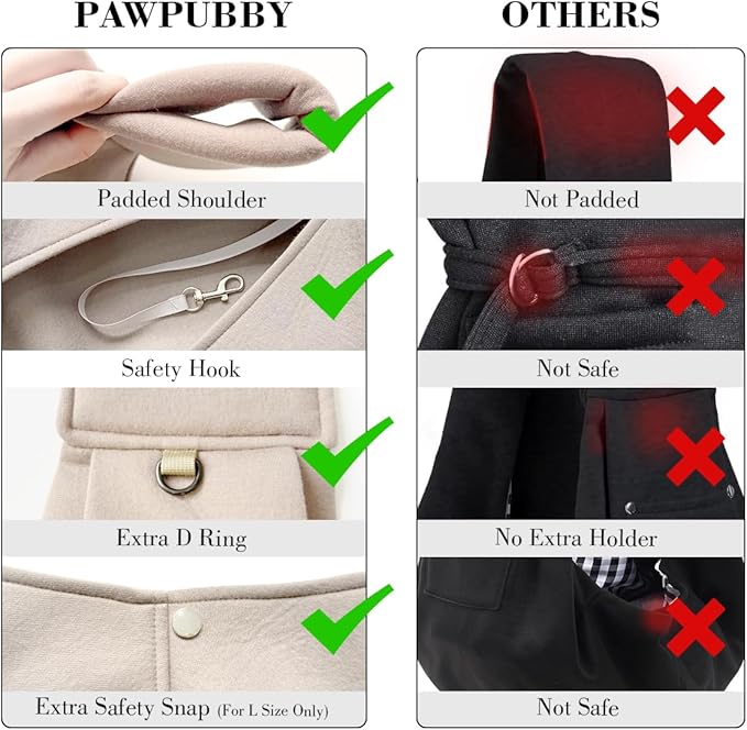 Dog &amp; Cat Carrier Sling, Adjustable Soft Padded Shoulder Puppy Carrier, Hands-Free Dog Carrier Bag with Double Safety Buckles Premium Material for Outdoor Travel (Apricot, M)