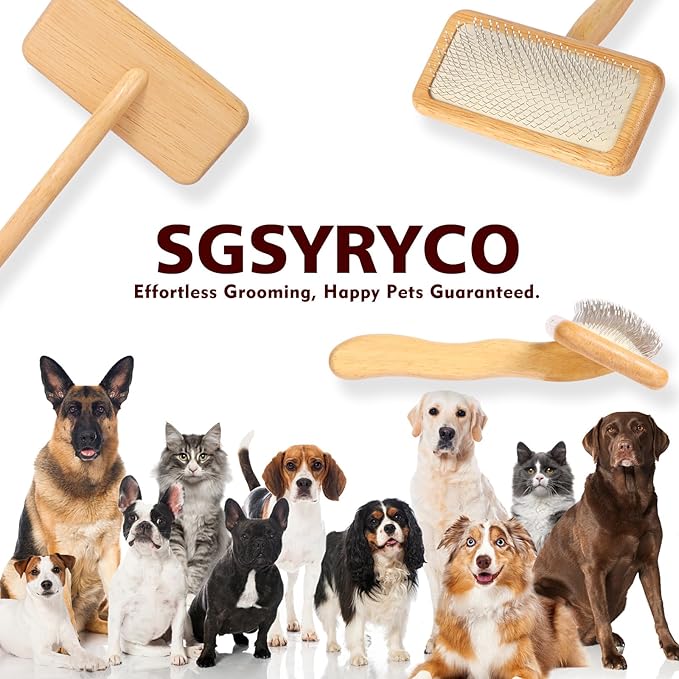 Dog Slicker Brush for Shedding &amp; Grooming - Professional Dog Brush and Cat Brush with Coated Tips &amp; Air-Cushion Design, Deshedding Tool Removes Undercoat Tangles &amp; Loose Fur for Long/Short Hair Pets