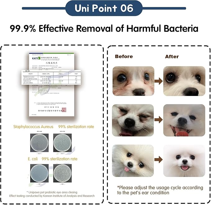 UNIPAWS Pet Tear Stain Remover &amp; Eye Area Cleaner – Vet-Recommended Grooming Solution for Dogs &amp; Cats – Reduces Stains, Comforts Watery, Itchy Eyes – Probiotic &amp; Plant-Based Formula, 5.1 fl oz