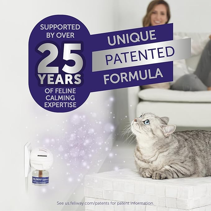 FELIWAY Optimum Cat, Enhanced Calming Pheromone Diffuser: 1 Diffuser Kit &amp; 3 Refills