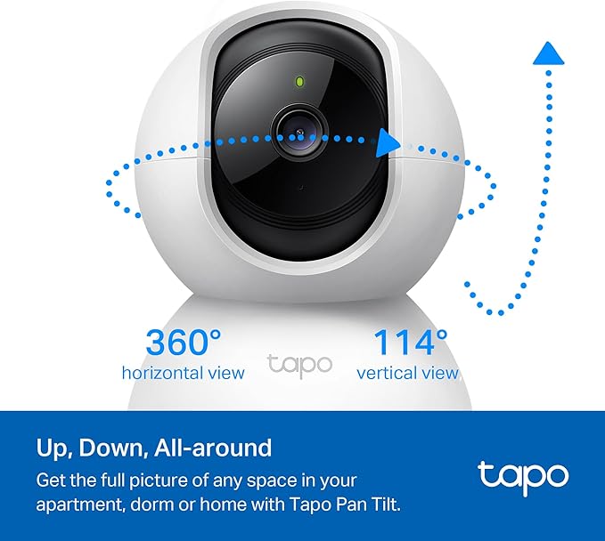 TP-Link Tapo 2K Pan/Tilt Security Camera for Baby Monitor, Dog Camera w/Motion Detection, 2-Way Audio, Siren, Night Vision, Cloud &amp; SD Card Storage, Works with Alexa &amp; Google Home, 2-Pack (C210P2)