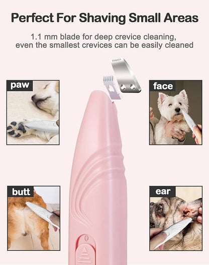 LEYOUFU Dog Paw Trimmer for Grooming, Cordless Electric Small Pet Grooming Clippers Hair Trimmer for Dogs Cats, Low Noise for Trimming Pet&