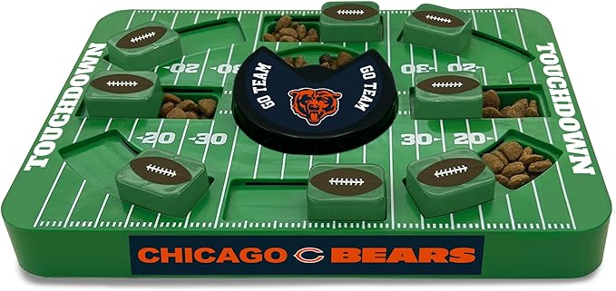 Pets First NFL Chicago Bears Large Puzzle Toy, New Size, Interactive Dog Treat &amp; Slow Feeding Toy