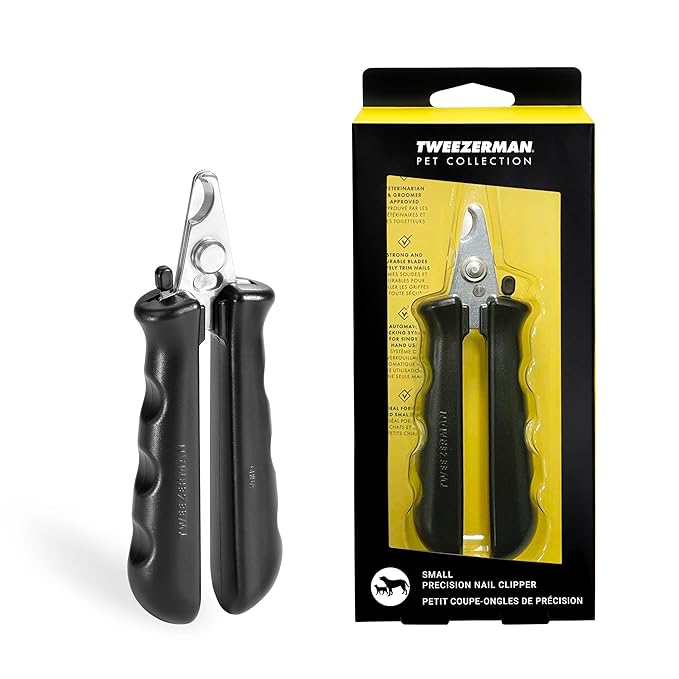 Tweezerman Small Nail Clippers for Dogs &amp; Cats, Manual Professional Dog &amp; Cat Nail Trimmer with Ergonomic Handle