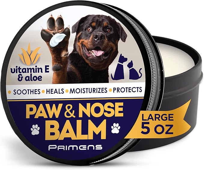 Dog Paw Balm for Dry Cracked Paws – Lick-Safe Moisturizer and Organic Paw Wax with Aloe &amp; Vitamin E – Hot Pavement and Winter Snow Protection – Nose Safe – for All Breeds