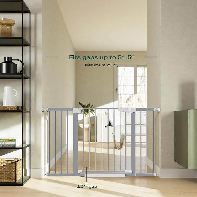 Cumbor 29.7"-51.5" Extra Wide Baby Gate for Stairs, Mom&