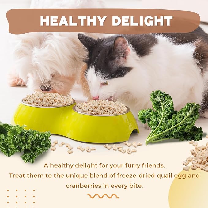 Freeze Dried Chicken &amp; Kale Cube Cat &amp; Dog Treats Biscuits, Dehydrated High Protein Weight Control Traing Treats for Small Dogs Cats 1.8 Ounce