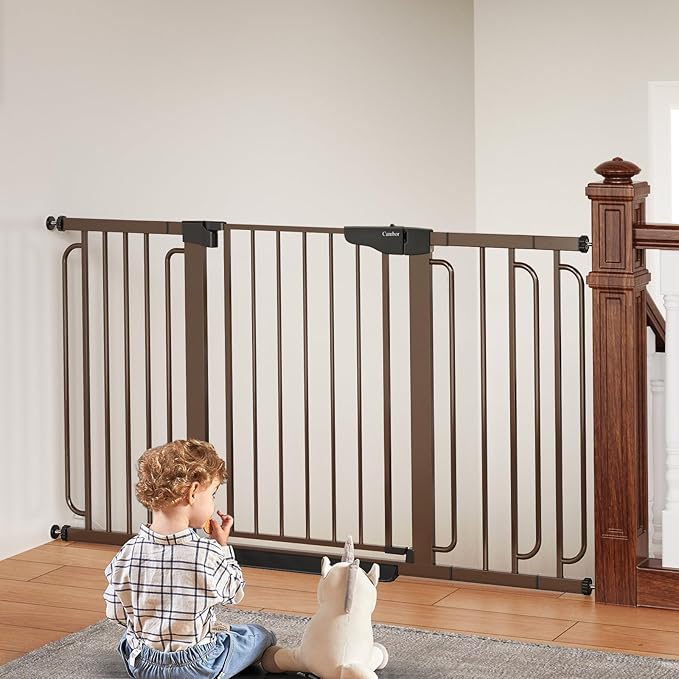 Cumbor 29.7-57" Extra Wide Baby Gate for Stairs, Mom&