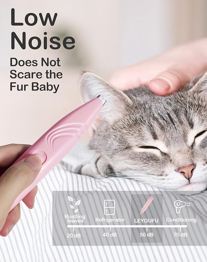 LEYOUFU Dog Paw Trimmer for Grooming, Cordless Electric Small Pet Grooming Clippers Hair Trimmer for Dogs Cats, Low Noise for Trimming Pet&