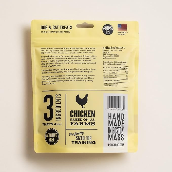 Polkadog Chicken Littles Crunchy Training Bits – All Natural, Limited Ingredient Healthy Training Treats for Dogs. Handcrafted &amp; Made in USA. Great for Dogs with Allergies or Sensitive Stomachs – 7oz