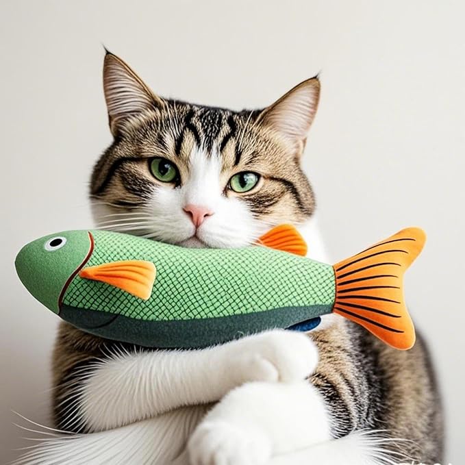 Cat Toys for Bored Indoor Adult Cats - Catnip Toys for Mental Stimulation, Interactive &amp; Durable Kicker Toys for Solo Play, Best for Lazy or Senior Cats(Green