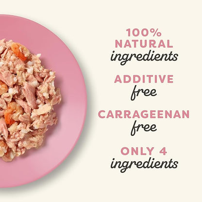 Applaws Natural Wet Cat Food in Broth, Limited Ingredient Canned Wet Cat Food, No Additives, Made with Natural Ingredients, Tuna Fillet &amp; Shrimp in Broth (6 x 5.5oz Cans)