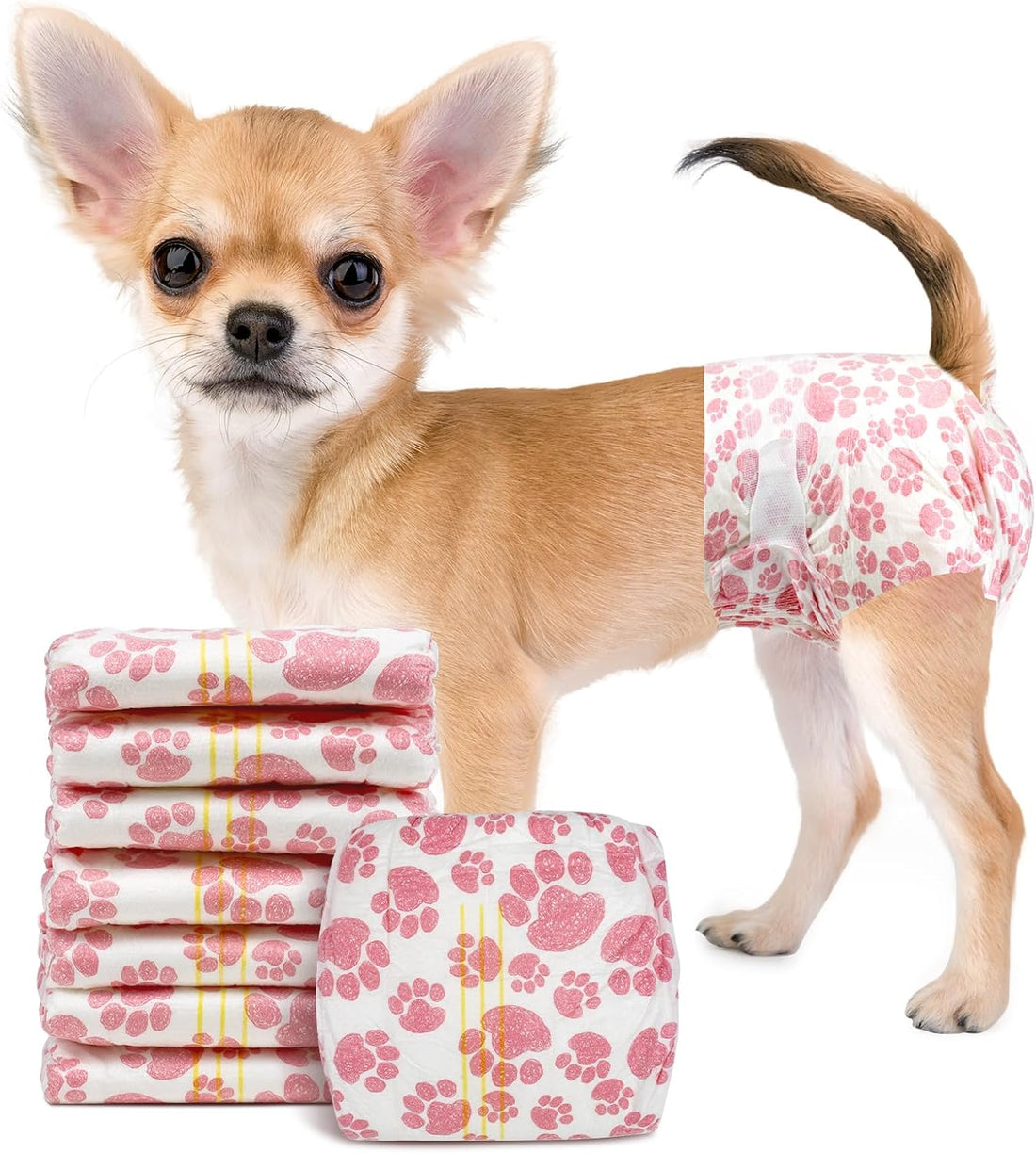 Female Dog Diapers 48 Count Disposable Leakproof Puppy Diapers XXS- Medium