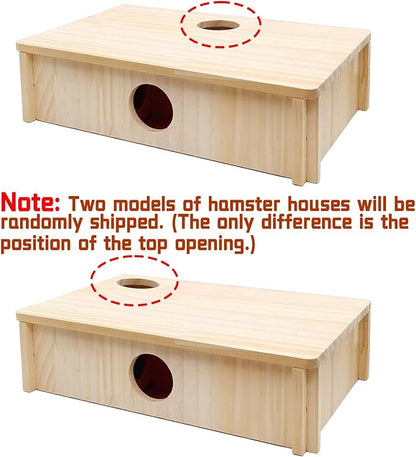 kathson Multi-Chamber Hamster Maze House,Wooden Syrian Hamster Maze Hideout,Small Pets Habitats Decor,6-Room Hideouts &amp; Tunnel Exploring Toys for Dwarf Hamsters,Gerbils,Mice,Lemmings,Mouse