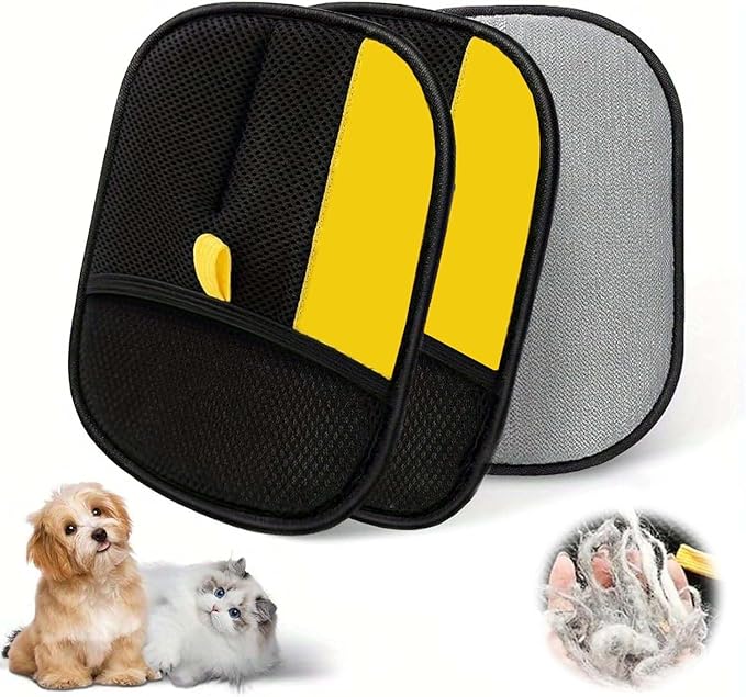 3Pcs Pet Hair Removal Glove for Cats &amp; Dogs, Upgrade Efficient Grooming Gloves for Pet Hair, Cat Grooming Gloves for Hair Removal，Reusable Cat &amp; Dog Hair Remover for Couch, Furniture