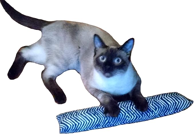 15" Catnip Kitty Kicker Toy With Refillable Catnip Pocket (Blue 