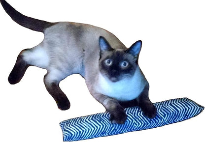 15" Catnip Kitty Kicker Toy With Refillable Catnip Pocket (Blue 