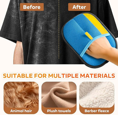 Reusable Pet Hair Remover Gloves – Electrostatic Lint &amp; Fur Removal, Machine Washable Cleaning Gloves for Furniture, Clothes &amp; Car (Blue)