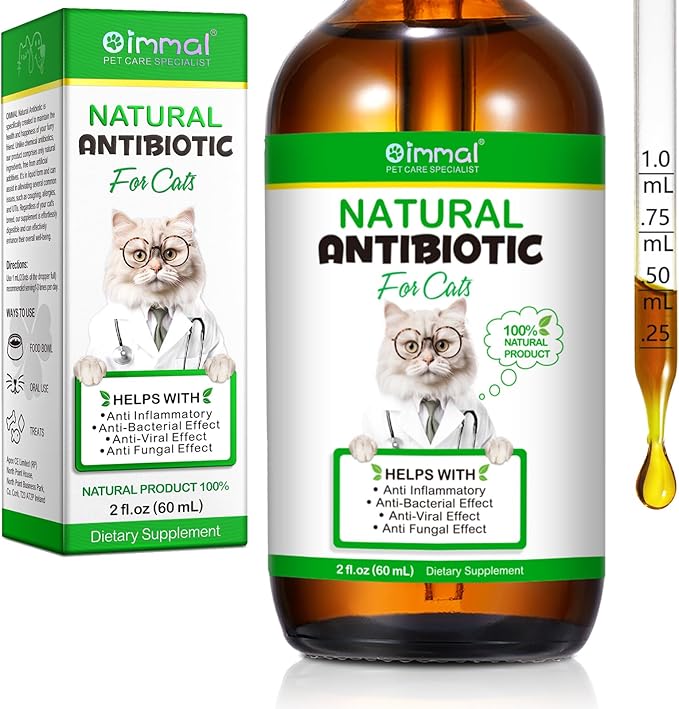 Antibiotics for Cats, Cat Antibiotics for Injections, Natural antibiotic for Cat Immune &amp; Allergy Relief, Cough Relief, Yeast Injection, UTI Treatments, Cats Antibiotics, 60ML