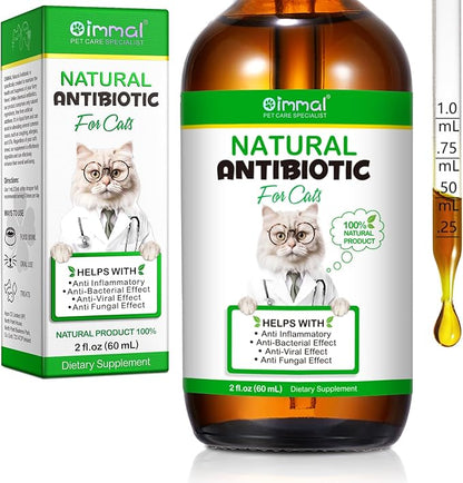Antibiotics for Cats, Cat Antibiotics for Injections, Natural antibiotic for Cat Immune &amp; Allergy Relief, Cough Relief, Yeast Injection, UTI Treatments, Cats Antibiotics, 60ML