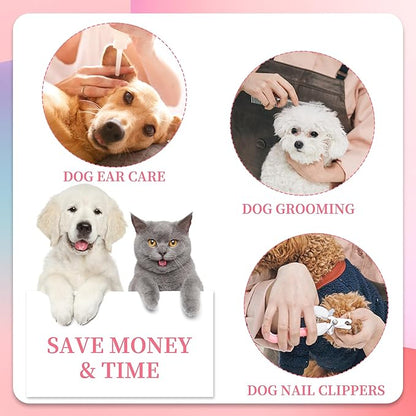 PatiencET Dog Grooming Hammock, Pet Grooming Hammock for Cats &amp; Dogs with Security Strap, Dog Sling for Nail Trimming with Nail Clippers/Trimmer, Nail File, Pet Comb(Pink XS)