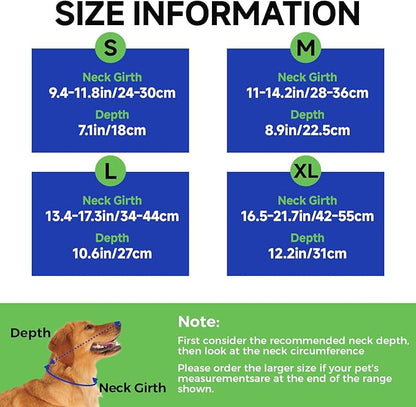 Dog Cone Collar L, Soft Cones for Large Medium Small Dogs,Adjustable Dog Cone Alternative to Stop Licking, Comfy Elizabethan Collar for After Surgery Wound Healing &amp; Hot Spots Blue